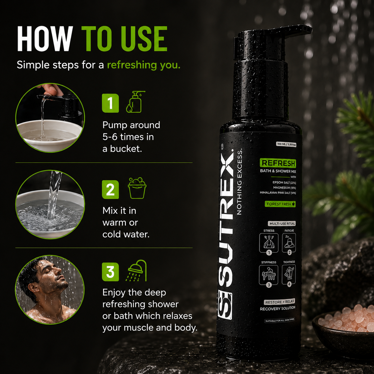 SUTREX REFRESH BATH & SHOWER MIX – FOREST FRESH