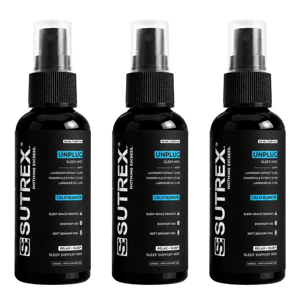 SUTREX UNPLUG SLEEP MIST FOR BETTER SLEEP & BEDTIME RELAXATION | LAVENDER & CHAMOMILE (Pack of 3)