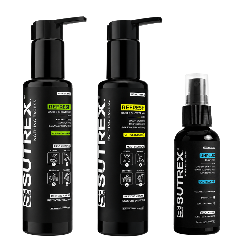 SUTREX WELLNESS TRIO BUNDLE | SLEEP MIST & REFRESH BATH & SHOWER MIX COMBO FOR RELAXATION & EVERYDAY WELLNESS